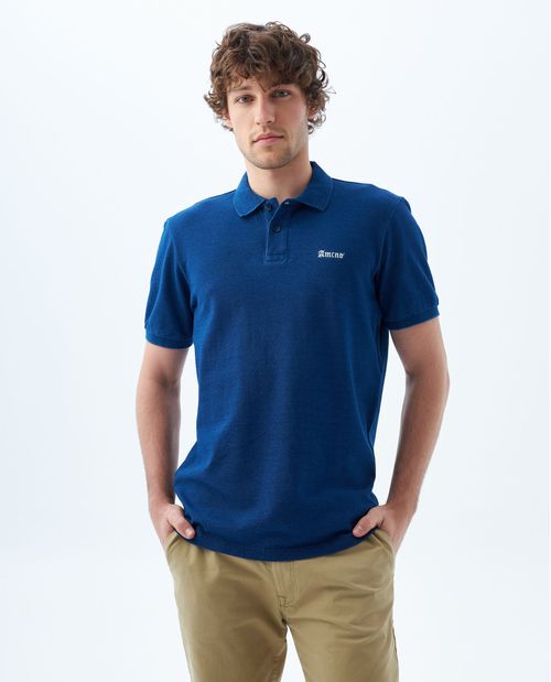 Camiseta polo en denim para hombre