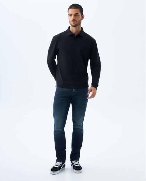 Camiseta polo manga larga para hombre