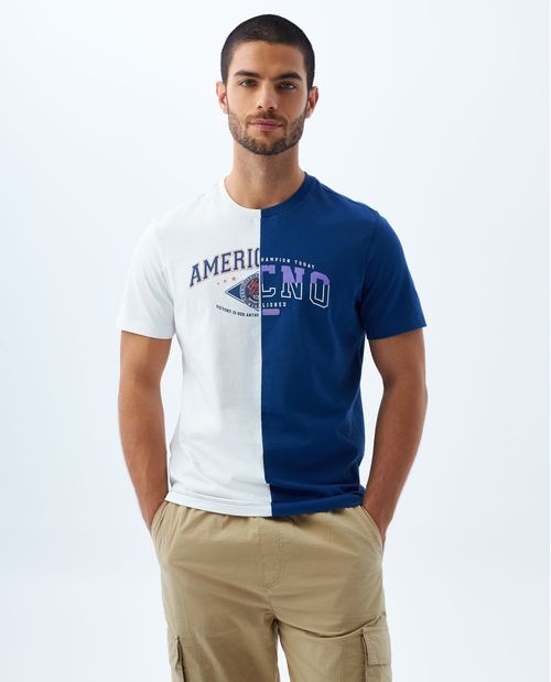 Camiseta con estampado en frente para hombre