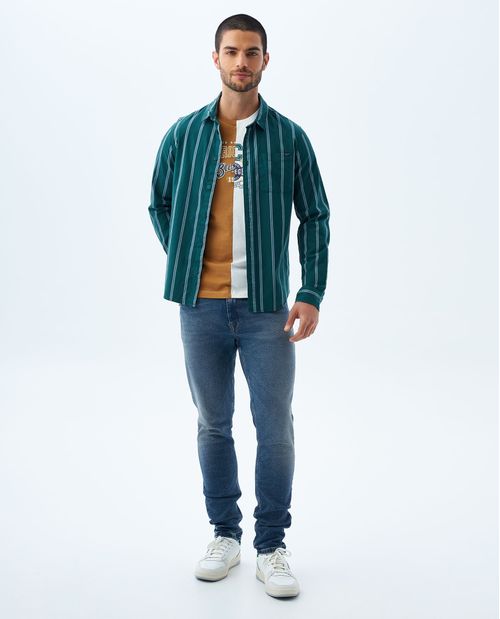 Camiseta con estampado en frente para hombre