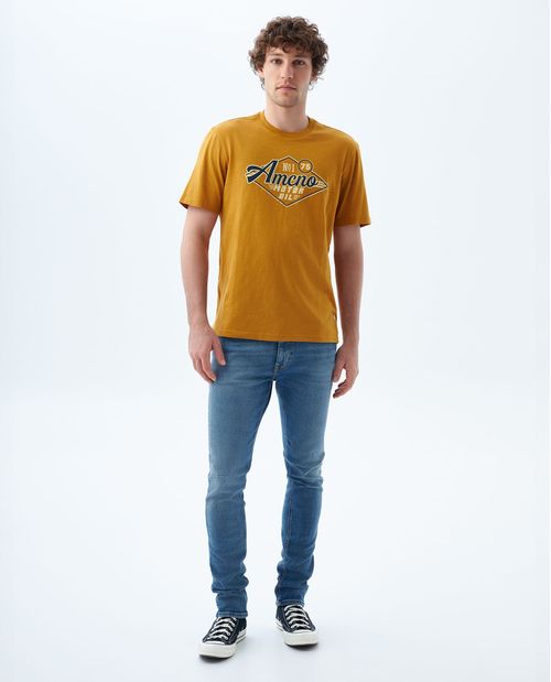 Jean Tapered tono medio con tallones para hombre