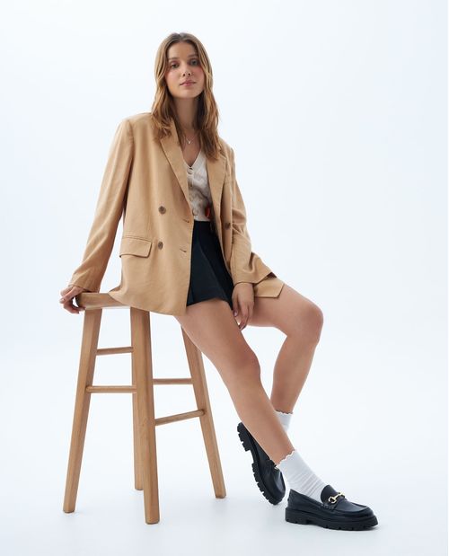 Blazer amplio con botones para mujer