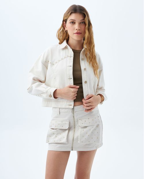 Chaqueta Trucker con taches para mujer