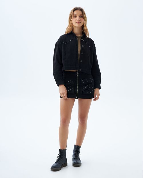Chaqueta Trucker con taches para mujer