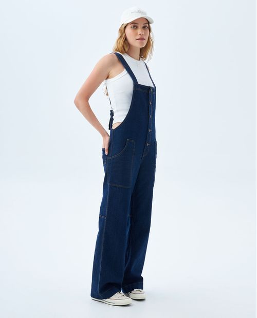 Enterizo largo en denim para mujer