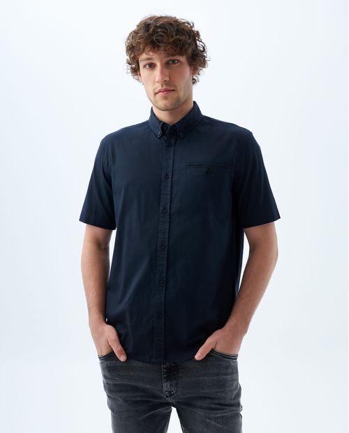 Camisa con bolsillo de ribete para hombre