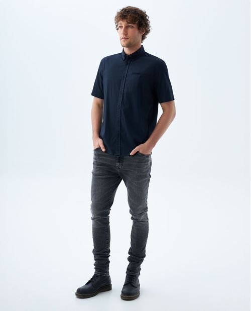 Camisa con bolsillo de ribete para hombre