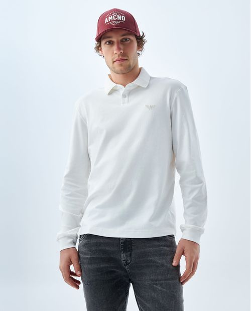 Camiseta polo manga larga para hombre