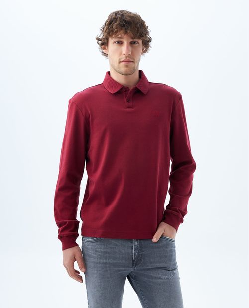 Camiseta polo manga larga para hombre
