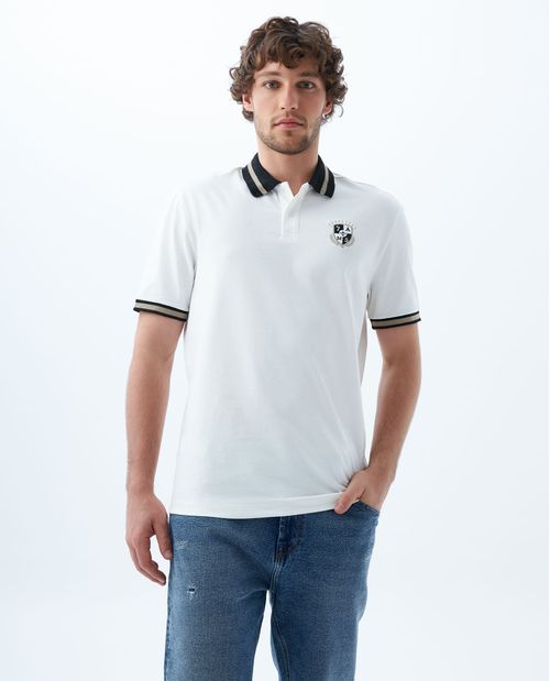 Camiseta polo con aplique en punto corazón para hombre
