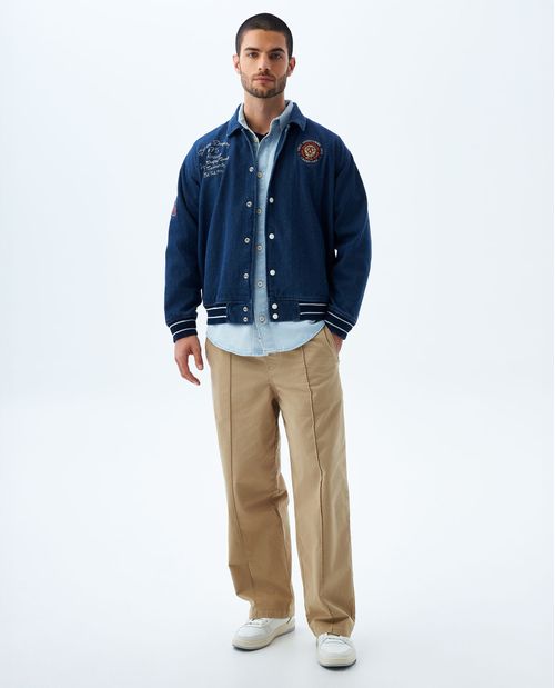 Chaqueta bomber bordada para hombre