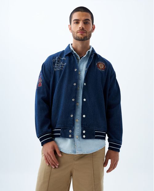 Chaqueta bomber bordada para hombre