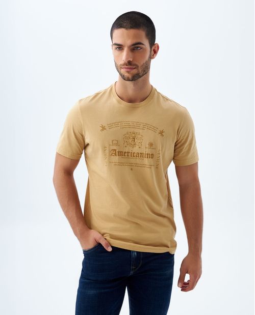 Camiseta cuello redondo en rib para hombre
