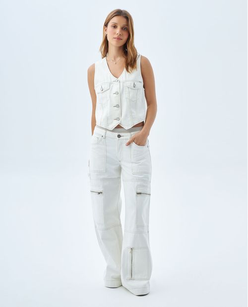 Jean Vintage tiro bajo para mujer