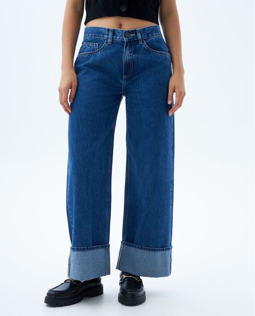 Jean Wide Leg tiro bajo para mujer