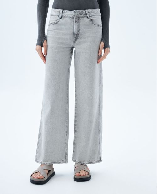 Jean Wide Leg gris claro para mujer