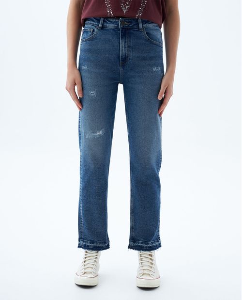 Jean Slim and Straight tono medio para mujer