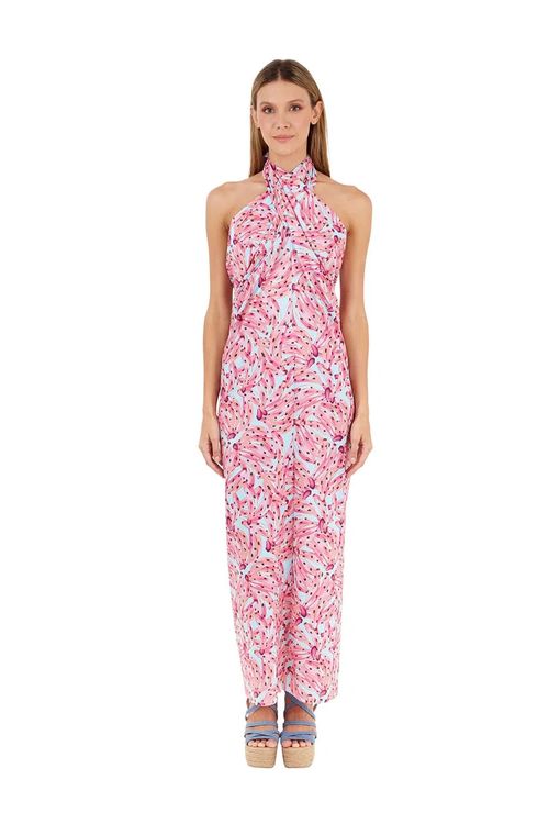 Vestido Largo Estampado Rosado para mujer Tropico