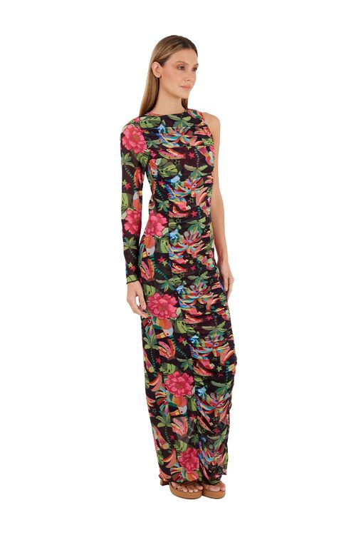 Vestido Largo Estampado Negro para mujer Arlene