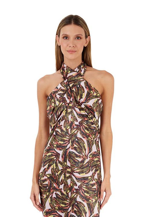 Vestido Largo Estampado Verde para mujer Tropico