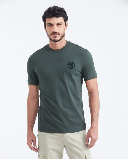 Camiseta Slim Fit Estampada Cuello Redondo para Hombre