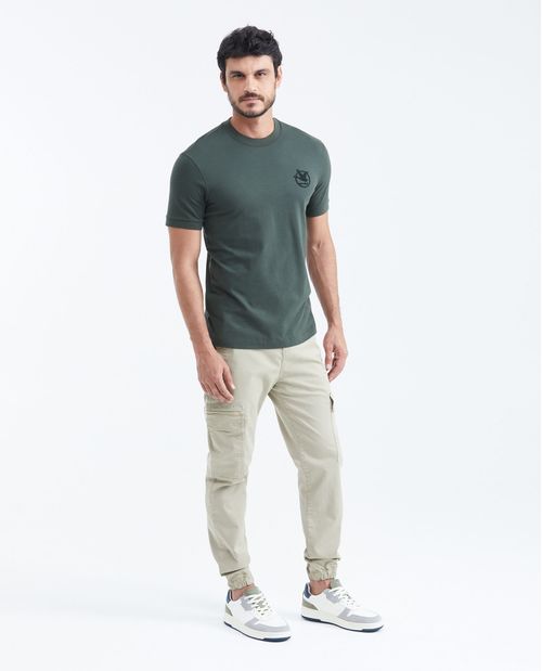 Camiseta Slim Fit Estampada Cuello Redondo para Hombre