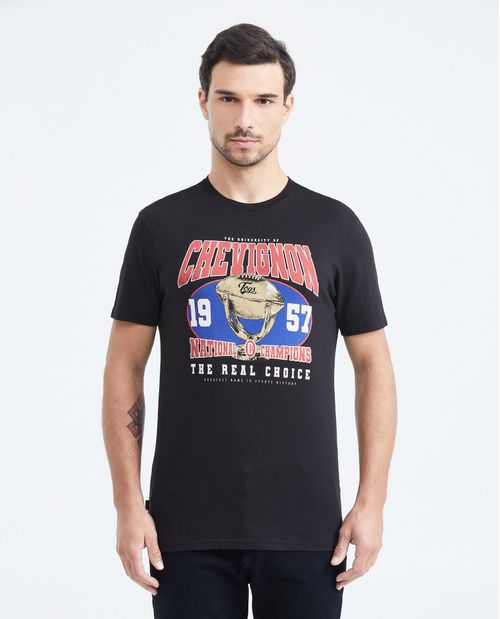 Camiseta Slim Fit Estampada Cuello Redondo para Hombre