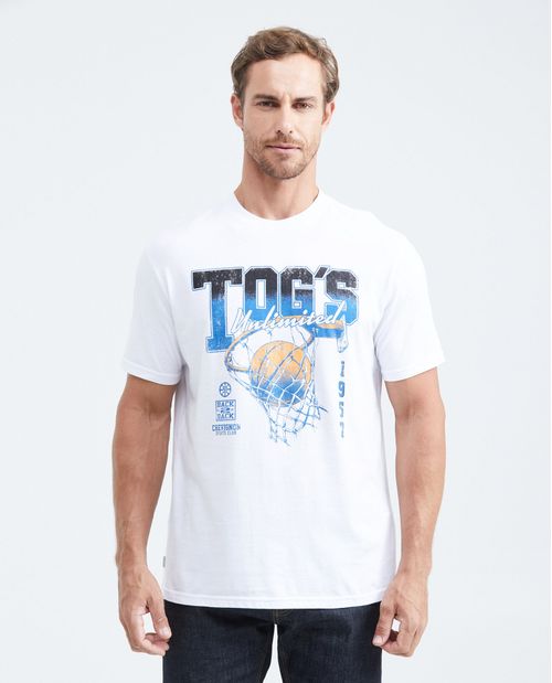 Camiseta Classic Fit Estampada Cuello Redondo para Hombre