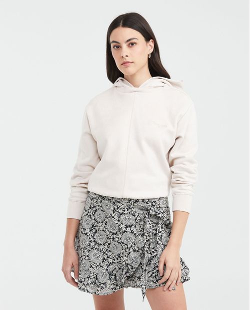 Buzo Cerrado con Capucha y Estampado Frontal para Mujer