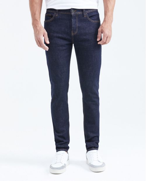 Jean Súper Slim Fit Tiro Bajo Bota Súper Ajustada Azul Ultra Oscuro para Hombre