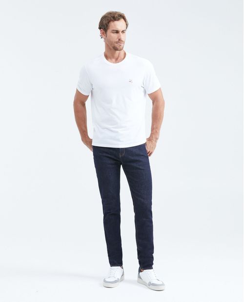 Jean Súper Slim Fit Tiro Bajo Bota Súper Ajustada Azul Ultra Oscuro para Hombre