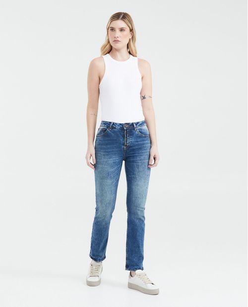 Jean Súper High Rise Boot Cut Azul Medio para Mujer
