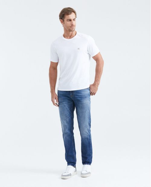 Jean Straight Fit Fit Medio Bota Slim Azul Claro para Hombre