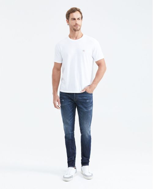 Jean Súper Slim Fit Fit Bajo Bota Súper Slim Azul Ultra Oscuro para Hombre