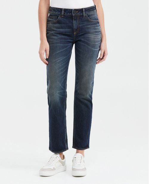 Jean Super High Rise Boot Cut Azul Oscuro Lavado Vintage para Mujer