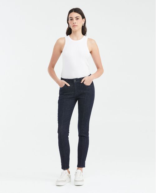Jean High Rise Bota Slim Azul Ultra Oscuro para Mujer