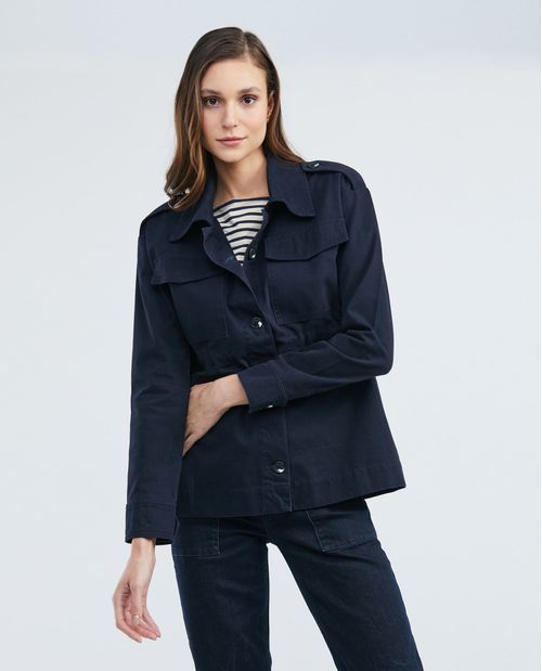 Chaqueta de Mujer, Tipo Parka - 100% Algodón Textura Peach