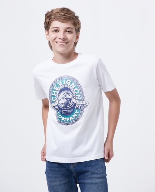 Camiseta Estampada en Algodón para Niño