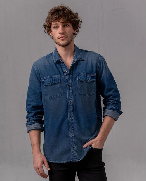 Camisa en denim para hombre