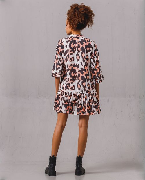 Vestido corto de animal print para mujer