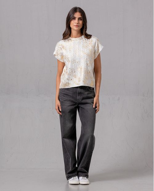 Chaleco con detalles de brillo para mujer
