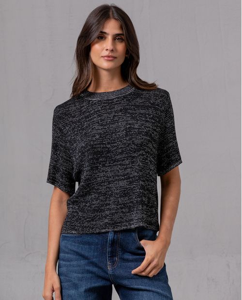 Buzo tejido con hilos de lurex para mujer