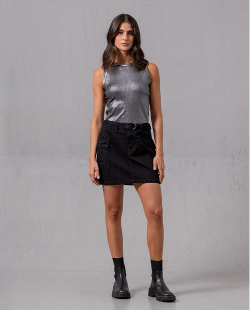 Camiseta con efecto metalizado para mujer