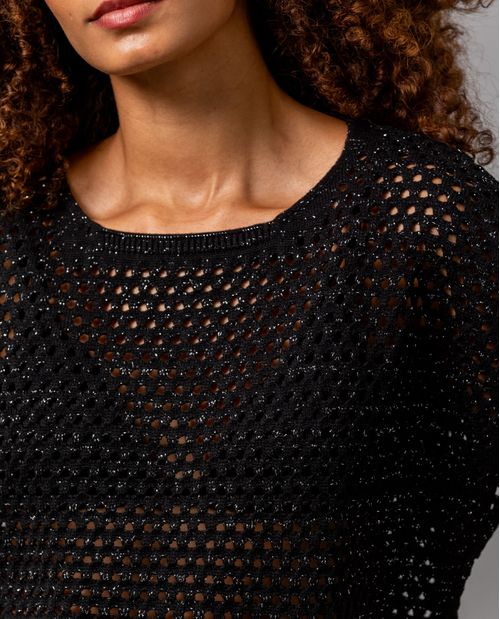 Camiseta con diseño en malla para mujer