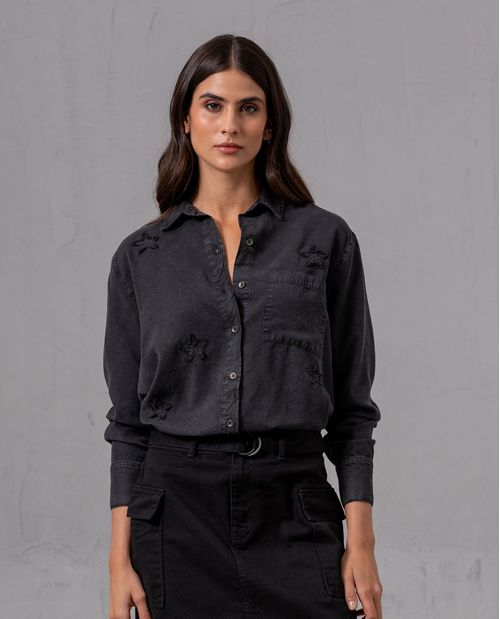 Camisa con apliques de estrellas para mujer
