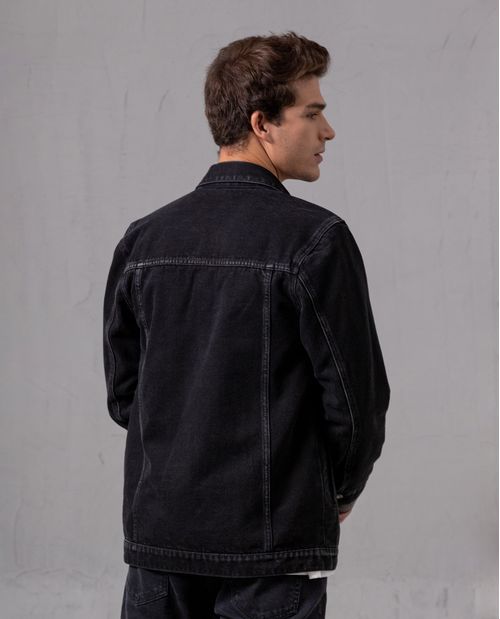 Chaqueta black denim para hombre