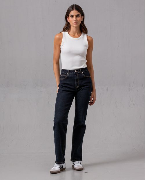 Jean Straight bota amplia para mujer