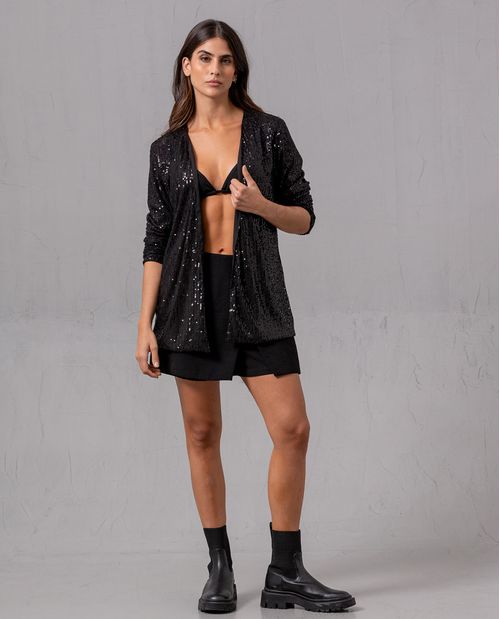 Chaqueta diseño en lentejuelas para mujer