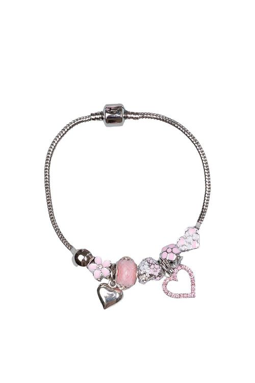 Pulsera plateada con dijes