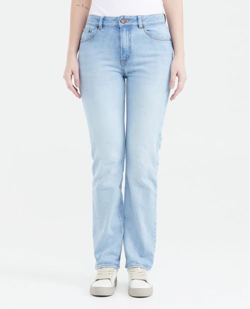 Jean Super High Rise Boot Cut Azul Claro Lavado Vintage para Mujer